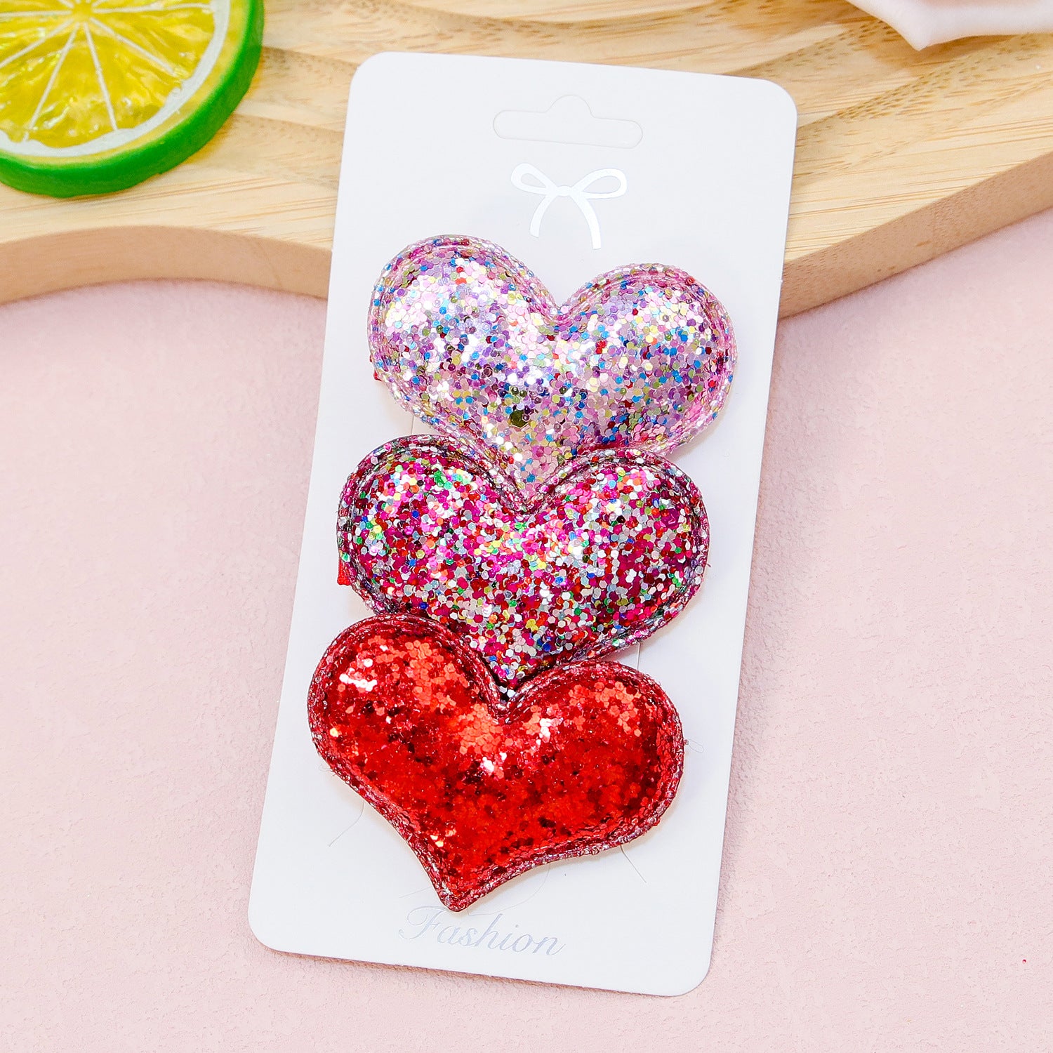 Wholesale Valentine's Day Love Fabric Bow Hair Clips